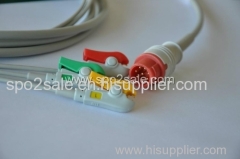 Compatible with Bionet BM3 one piece Cable with 3-lead IEC clip leadwires