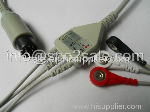 Zoll one piece 3 lead AHA,Snap ECG Cable