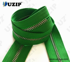 no.5 shiny silver continuous metal zipper