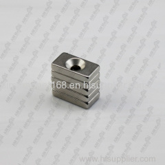 Nickel coating block neodymium magnet with countersunk