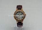 Rose gold Diamond Analog Quartz Watch round large face watches