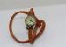 Long Leather strap Rivets Ladies Bracelet Watches With Antique Copper color