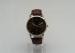 Brown dial leather strap mens dress watches with luminous hands