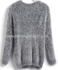 Girls sweater Long hair Mohair knitted pillover