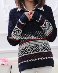 Snow pattern loose sweater