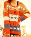 Grils sweater Color stripe round neck Pullover