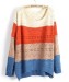 Color stripe round neck girls Pullover