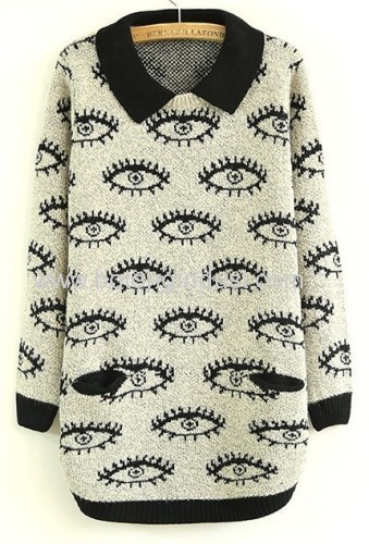 The eye pattern long sweater