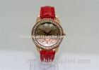 Normal female Diamond Quartz Watch Japanese movement rose gold color diamond shape glass