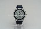 Leather strap Alloy quartz wrist watch round alloy case 2 - eyes disc