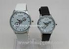 Leather strap round couple watch set gear second disc big face watches