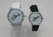 Leather strap round couple watch set gear second disc big face watches