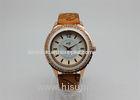 Sexy womens diamond watches figure leather strap rose gold womens fashion watches