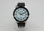 PCP Female Luxury Black Leather Analog Quartz Watch With Alloy Case