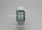 Pure White Leather Japan Movt Quartz Watch For Girl Stainless Steel Back