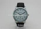 Big Face Alloy Wrist Watches leather strap 24H indicator / analog quartz watch