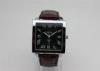 Square Men Quartz Watch analog alloy leather strap Roman Number dial Japan Movement