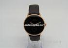 Analog Quartz Brass Wrist Watch with date Genuine leather IP rose gold plating
