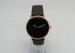 Analog Quartz Brass Wrist Watch with date Genuine leather IP rose gold plating
