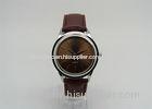 Genuine leather Brown Brass Wrist Watch IPS plating , mens luxury watches