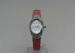Red Oval Roman number Ladies Diamond Watches PU leather strap