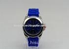 Zinc Alloy round Gent Silicone Strap Watch / silicone wristband watch