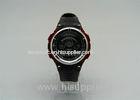 Stainless steel back mens digital wrist watches with four red buttons stopwatch , alarm