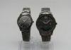 Gun color round alloy Couples Watches Set with date PC21S movement