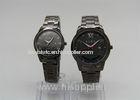 Gun color round alloy Couples Watches Set with date PC21S movement