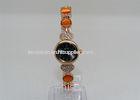 Fashion Orange strap womens bracelet watches 24MM with Stainless steel back