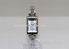 Silver Ladies Bracelet Watch square alloy case with Japanese analog quartz movement