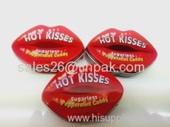 lip shaped lip gloss tin packaging boxes