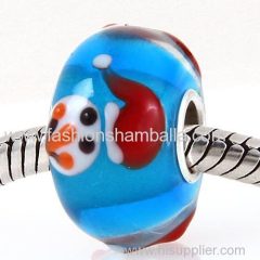 Handmade Christmas Snowman Glass Beads in 925 Silver Core