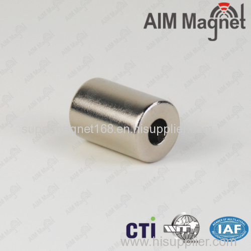 Strong neodymium cylinder magnet with hole