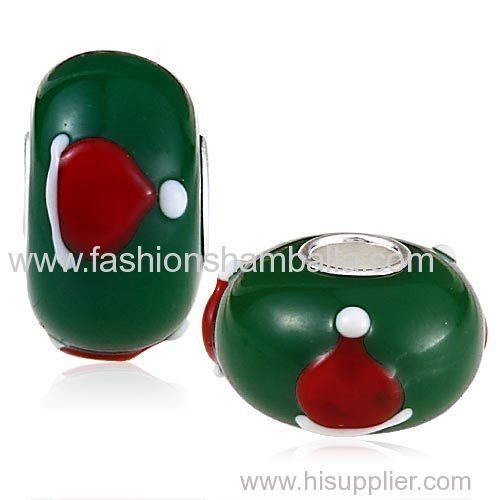 Handmade Christmas hat Glass Beads in 925 Silver Core