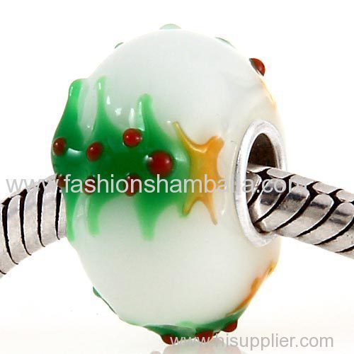 Cheapest Handmade Christmas tree Glass Beads in 925 Silver Core