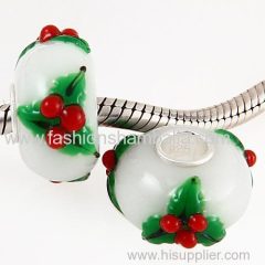 New Design Christmas tree Glass Beads in 925 Silver Core