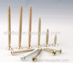 Chipboard screws(pozi drive zinc plated) yellow zinc