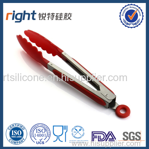 OEM Silicone Food Tong With Steel Handle