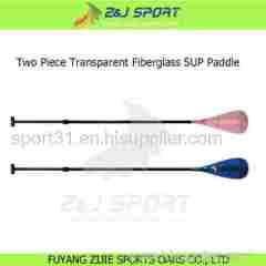 2 Piece Adjustable Transparent Fiberglass Stand Up Paddle