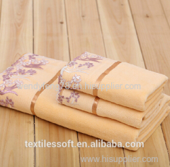 100% cotton fiber luxury cotton towel with lace