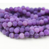China Wholesale Cheap Hot Sale Dyed Purple Frosted Cracked Agate Semi Precious Stone Beads Round Strings
