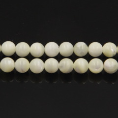 China Factory Wholesale Bulk Cheap Natural Color Mother of Pearl Beads Round Strand 4 6 8 10 12 14mm