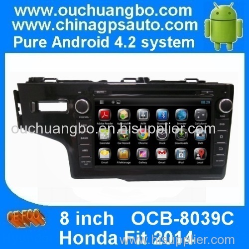 Ouchuangbo Car Radio DVD Player for Honda Fit 2014 Android 4.2 3G Wifi TV Bluetooth Audio SWC