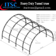 Heavy duty giant tunnel roof truss system 25m x30m x 15m high