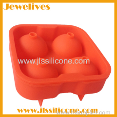 Flexible silicone 4 sphere ice maker