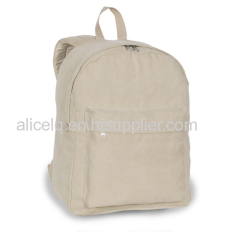 Classic Khaki Canvas Backpack with Laptop Compartment
