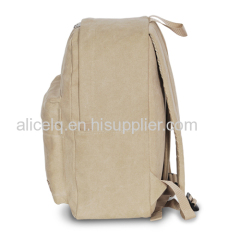 Classic Khaki Canvas Backpack with Laptop Compartment