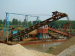 bucket chain type dredger together with a barge