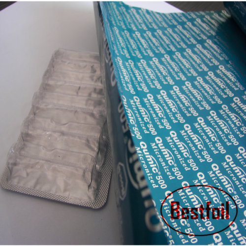 Lacquered aluminum foil for blister packing